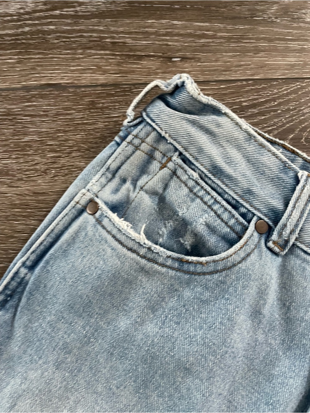 Wrangler X Billabong Collab Extra Flare Jeans Size 27 Blue Lightwash Patchwork - Picture 9 of 14